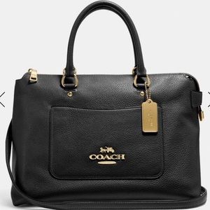 Coach  Black/Light Gold Emma Satchel